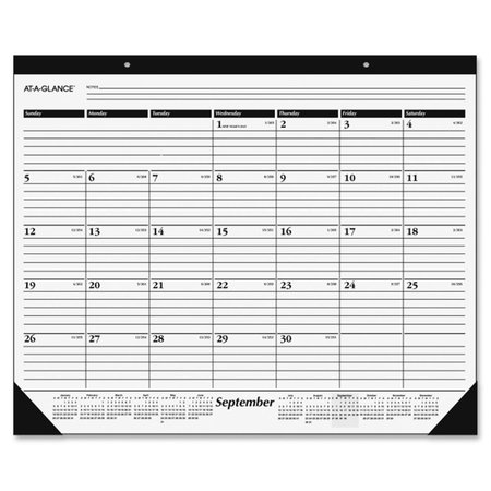 AT-A-GLANCE At A Glance AAGSK241600 16-Month Academic Desk Pad Paper Calendar - Black AAGSK241600